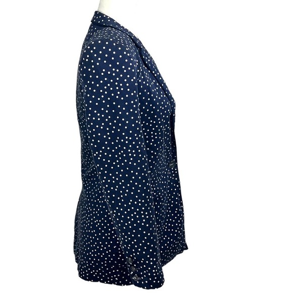 Court & Rowe Scatter Dot Blue Night Blazer Navy & White Polka Dot Jacket Sz 2 - Picture 8 of 16